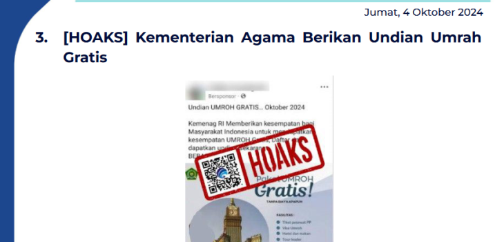 Isu Hoaks 4 Oktober 2024