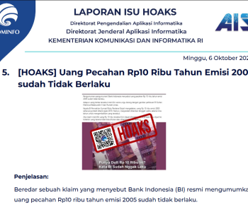 Isu Hoaks 6 Oktober 2024