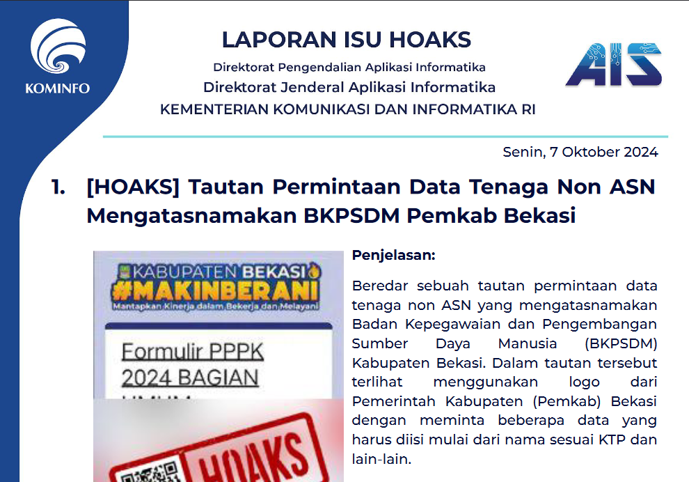 Isu Hoaks 7 Oktober 2024