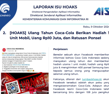Isu Hoaks 9 Oktober 2024