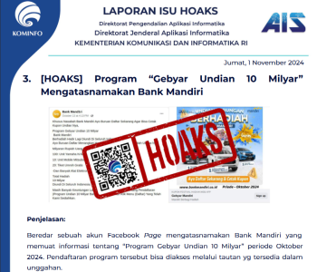 Isu Hoaks 1 November 2024