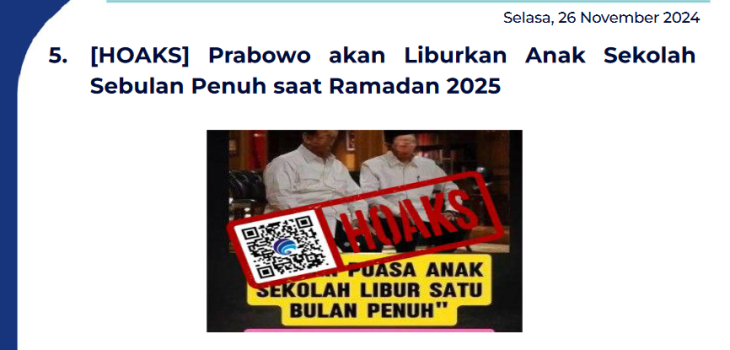 Isu Hoaks 26 November 2024