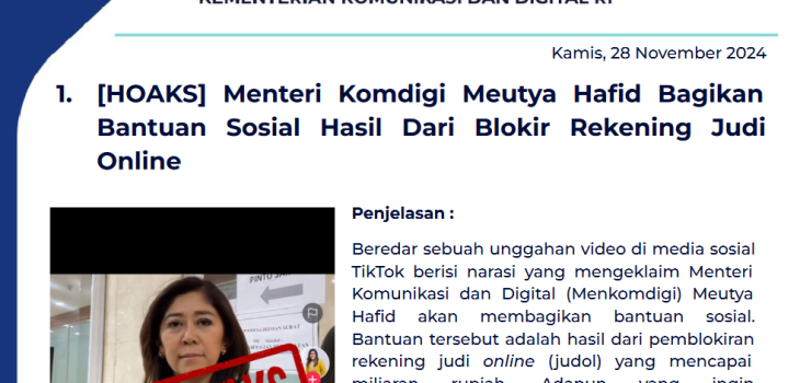 Isu Hoaks 28 November 2024