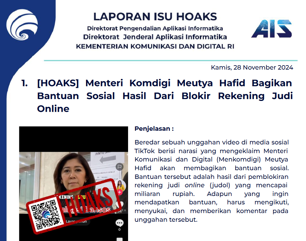 Isu Hoaks 28 November 2024