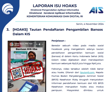 Isu Hoaks 4 November 2024