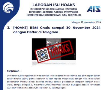 Isu Hoaks & Disinformasi 17 November 2024