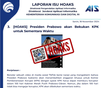 Isu Hoaks & Disinformasi 18 November 2024