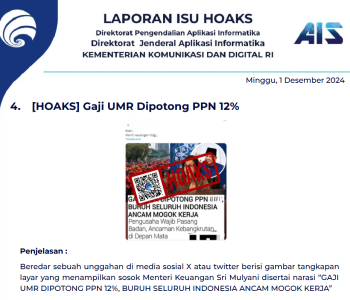 Isu Hoaks 1 Desember 2024