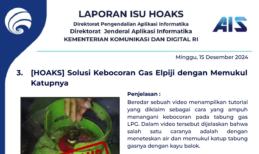 Isu Hoaks 15 Desember 2024