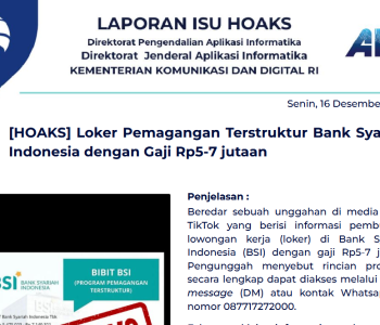 Isu Hoaks 16 Desember 2024