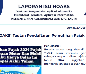 Isu Hoaks 20 Desember 2024