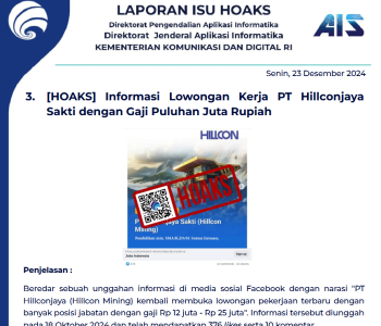 Isu Hoaks 23 Desember 2024