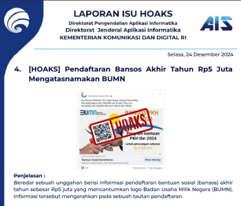 Isu Hoaks 24 Desember 2024