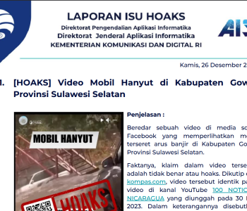 Isu Hoaks 26 Desember 2024
