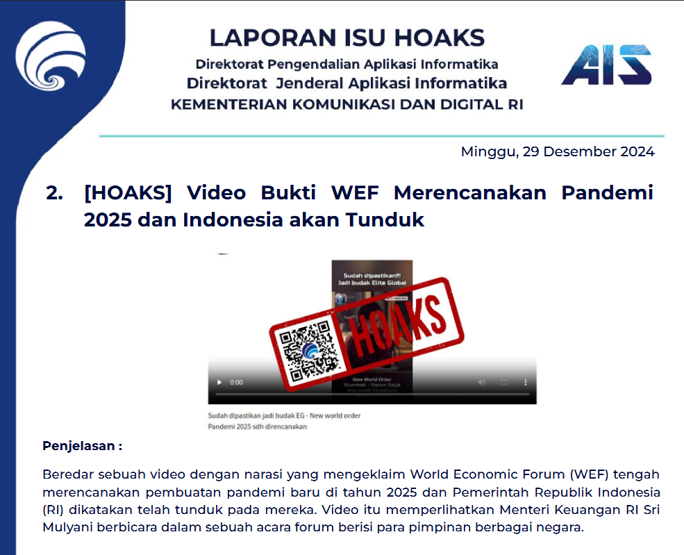 Isu Hoaks 29 Desember 2024
