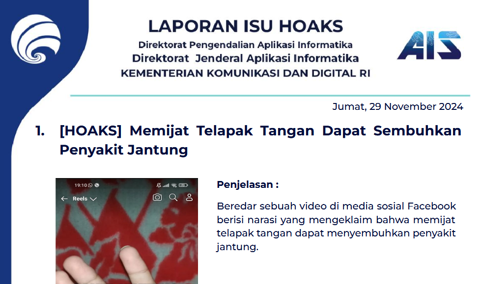 Isu Hoaks 29 November 2024