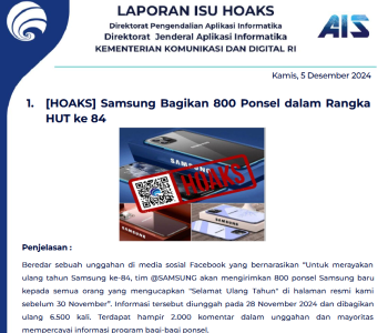 Isu Hoaks 5 Desember 2024