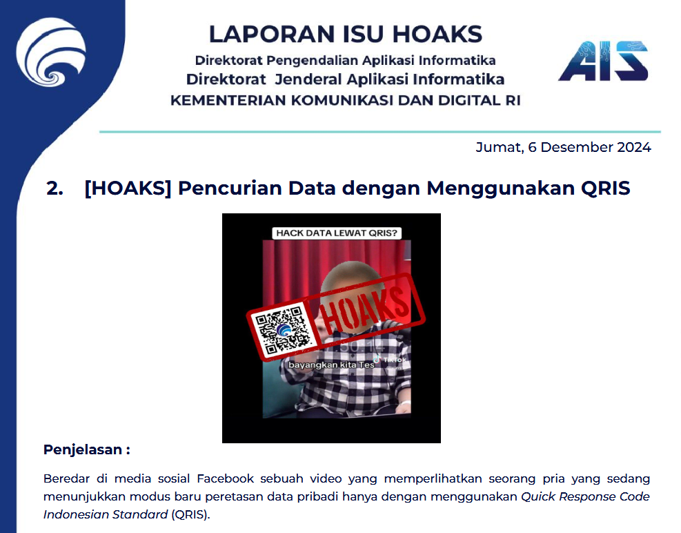 Isu Hoaks 6 Desember 2024