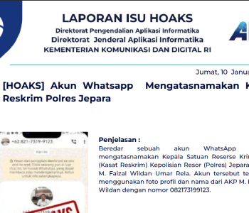 Isu Hoaks 10 Januari 2025