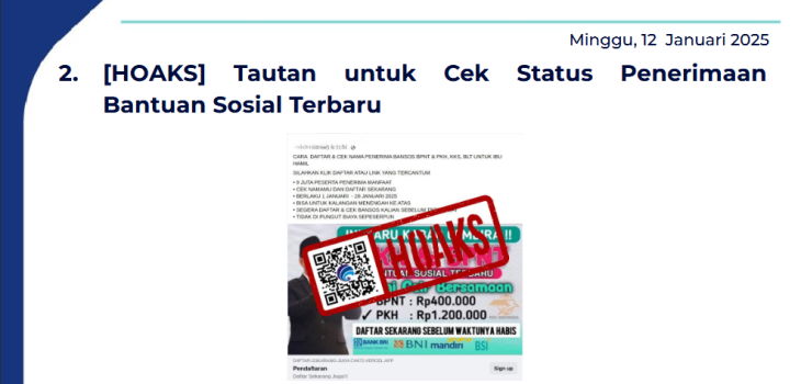Isu Hoaks 12 Januari 2025