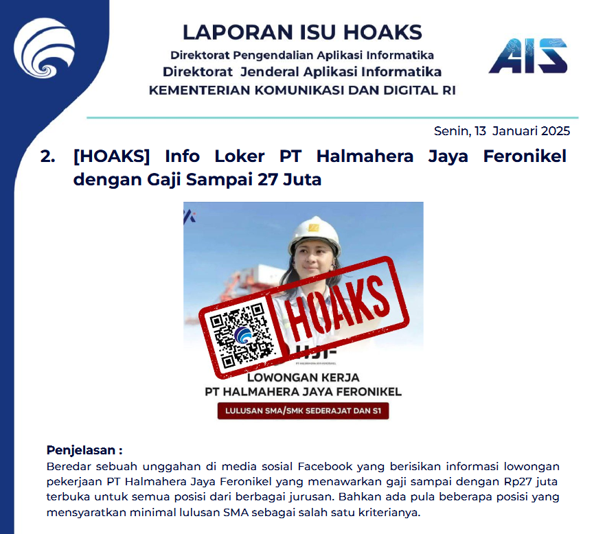 Isu Hoaks 13 Januari 2025