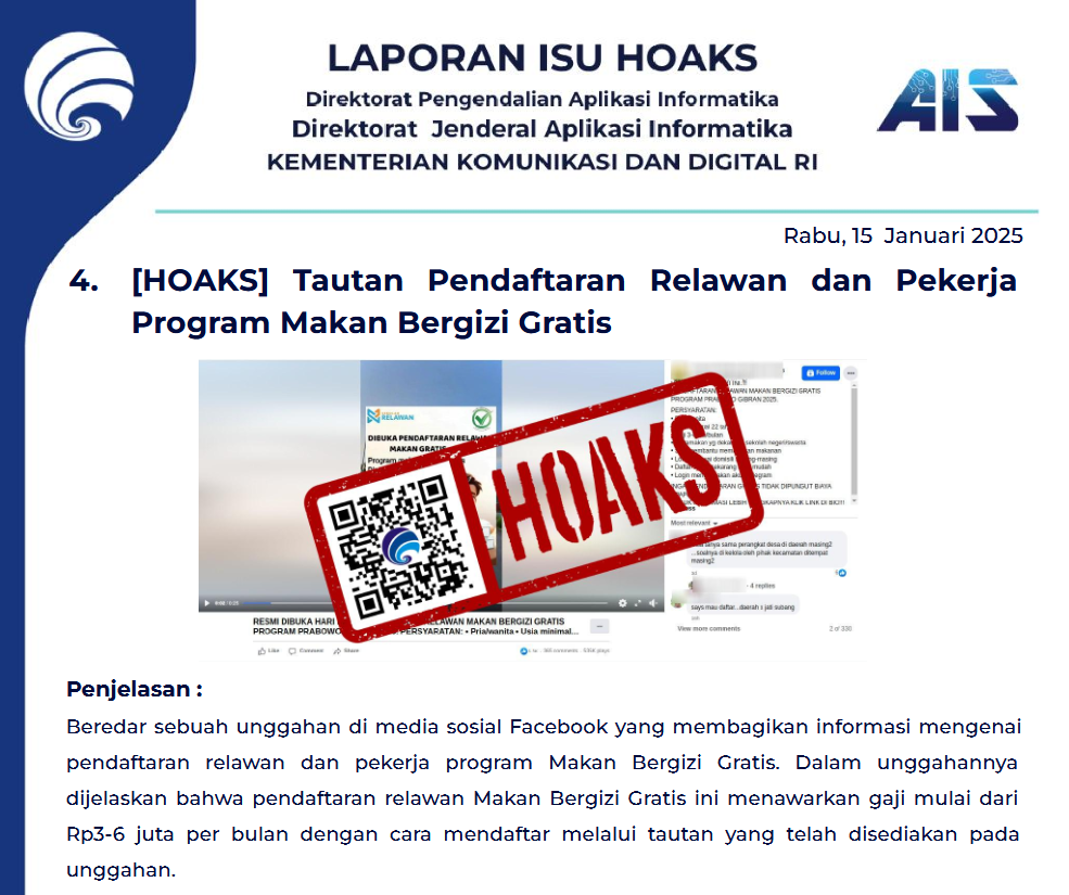 Isu Hoaks 15 Januari 2025