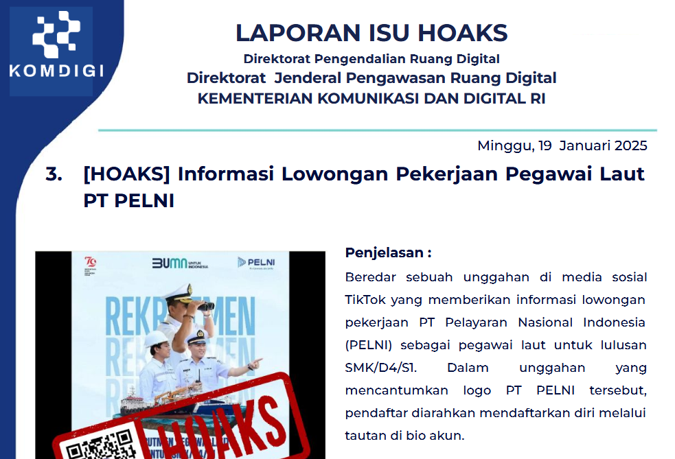 Isu Hoaks 19 Januari 2025