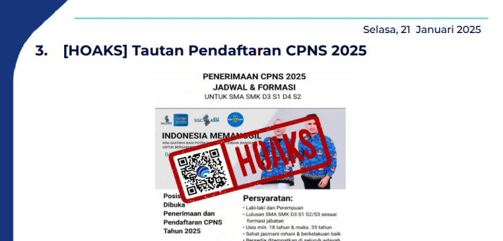 Isu Hoaks 21 Januari 2025