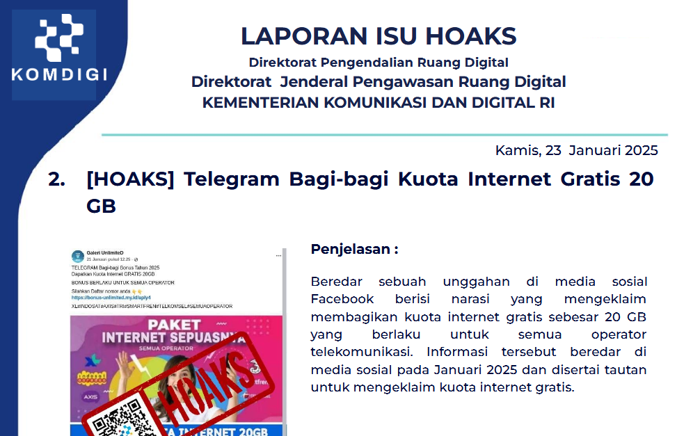 Isu Hoaks 23 Januari 2025