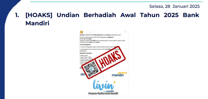 Isu Hoaks 28 Januari 2025