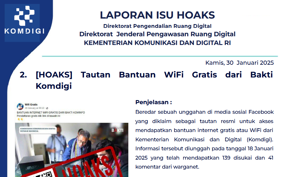 Isu Hoaks 30 Januari 2025
