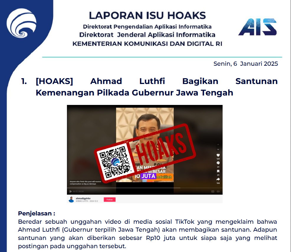 Isu Hoaks 6 Januari 2025