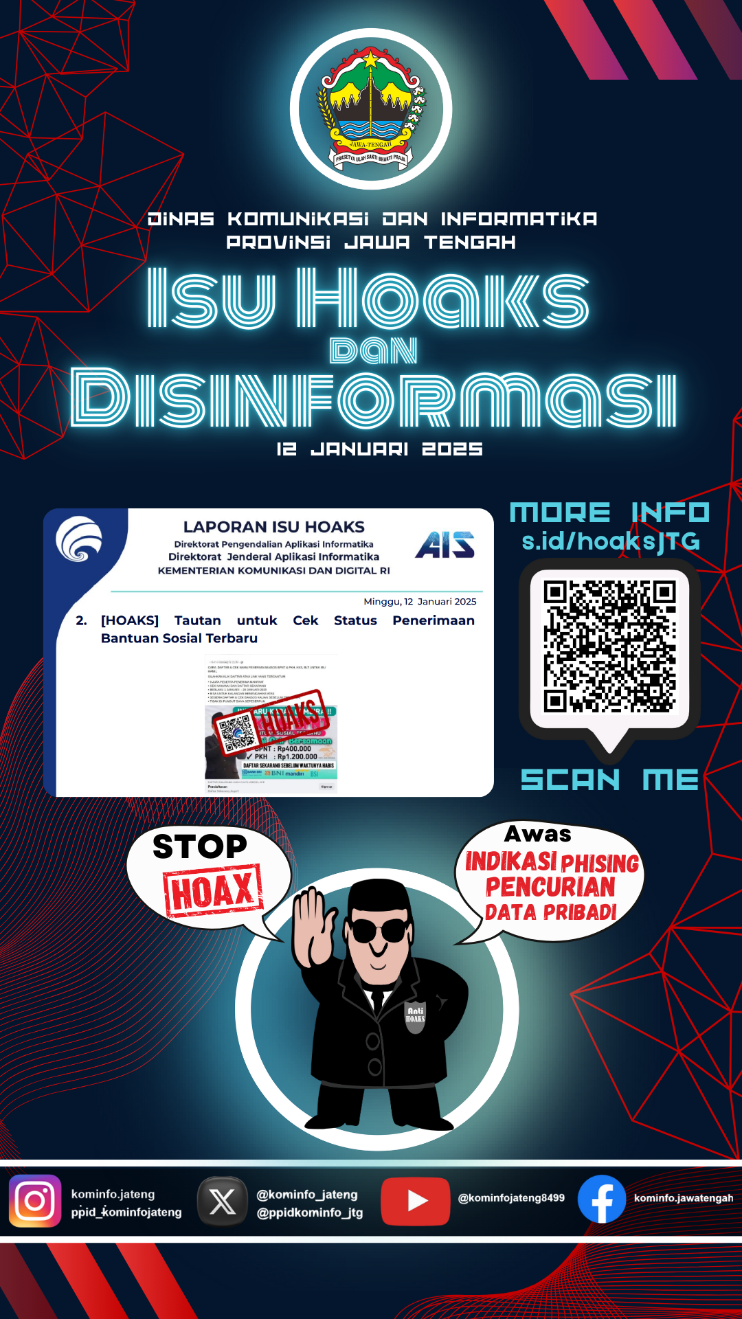 Isu Hoaks dan Disinformasi 12 Januari 2025 Grafis
