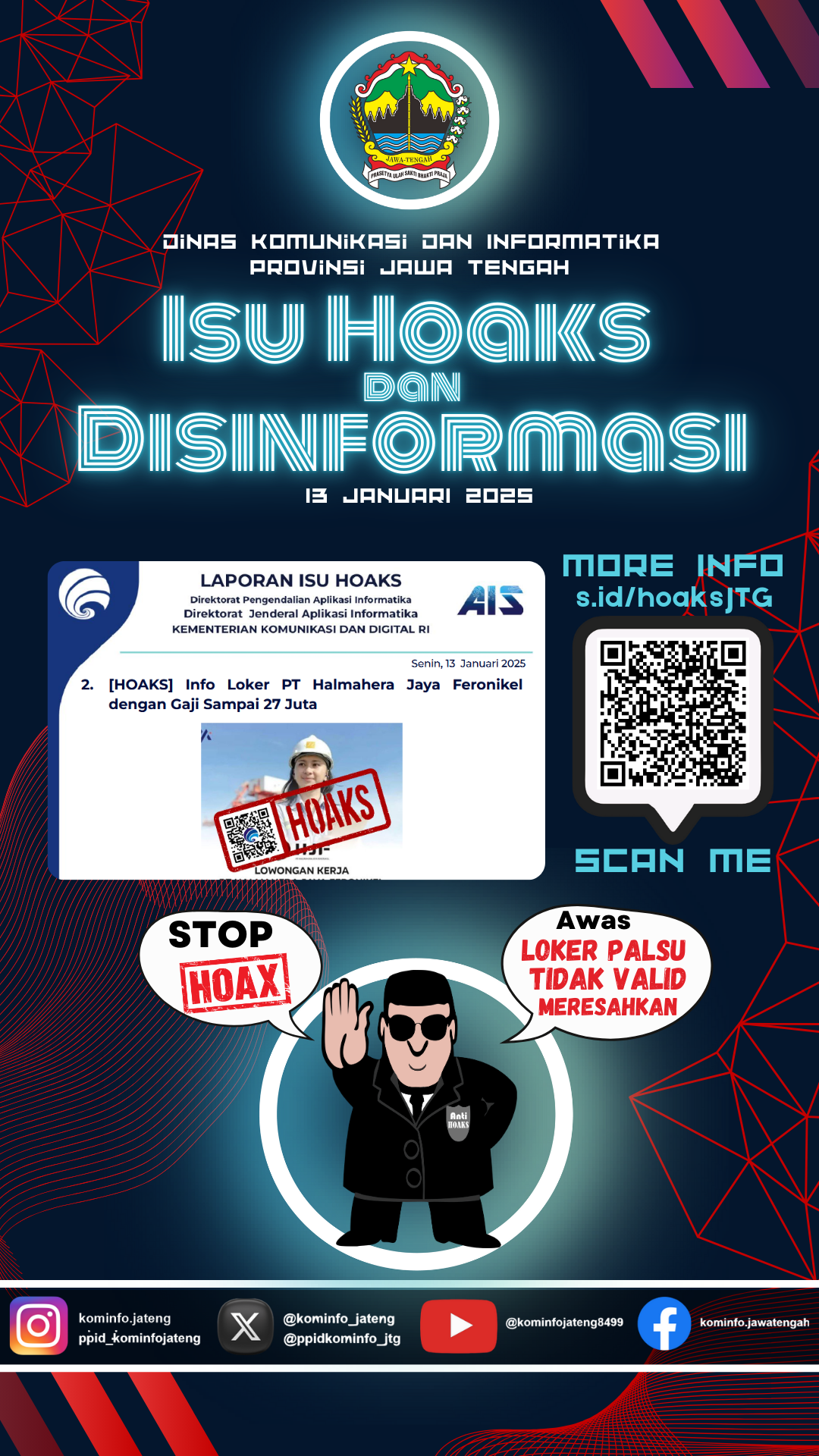 Isu Hoaks dan Disinformasi 13 Januari 2025 Grafis