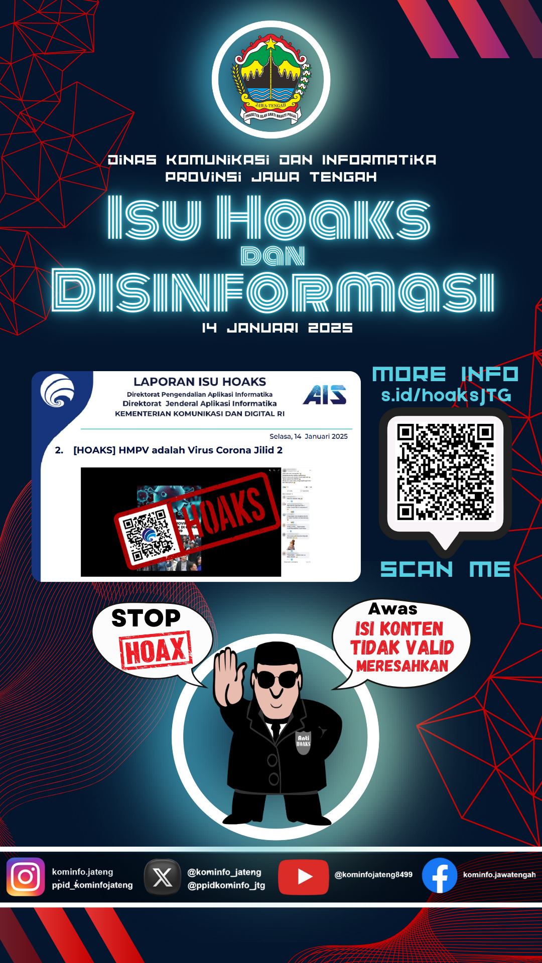 Isu Hoaks dan Disinformasi 14 Januari 2025 Grafis