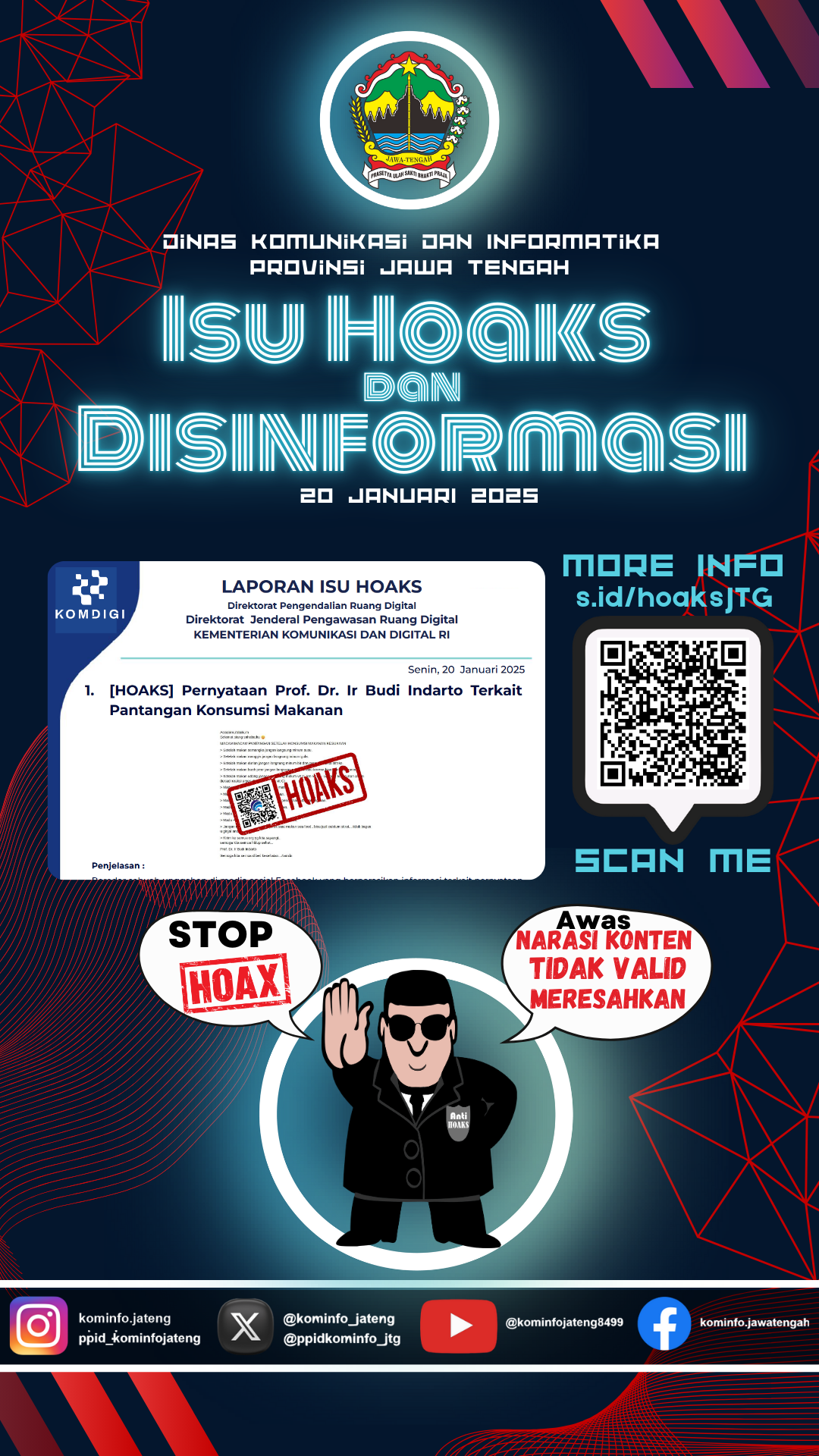 Isu Hoaks dan Disinformasi 20 Januari 2025 Grafis