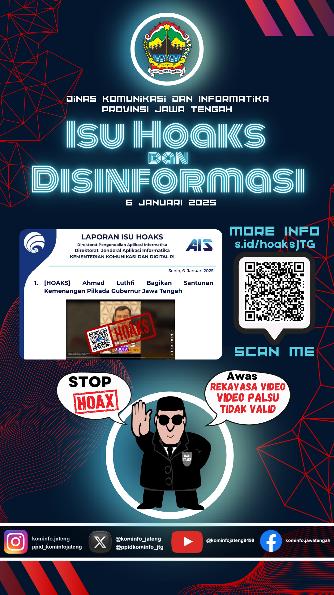 Isu Hoaks dan Disinformasi 6 Januari 2025 Grafis