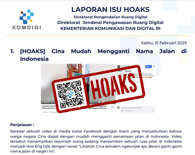 Isu Hoaks 15 februari 2025