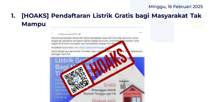 Isu Hoaks 16 februari 2025