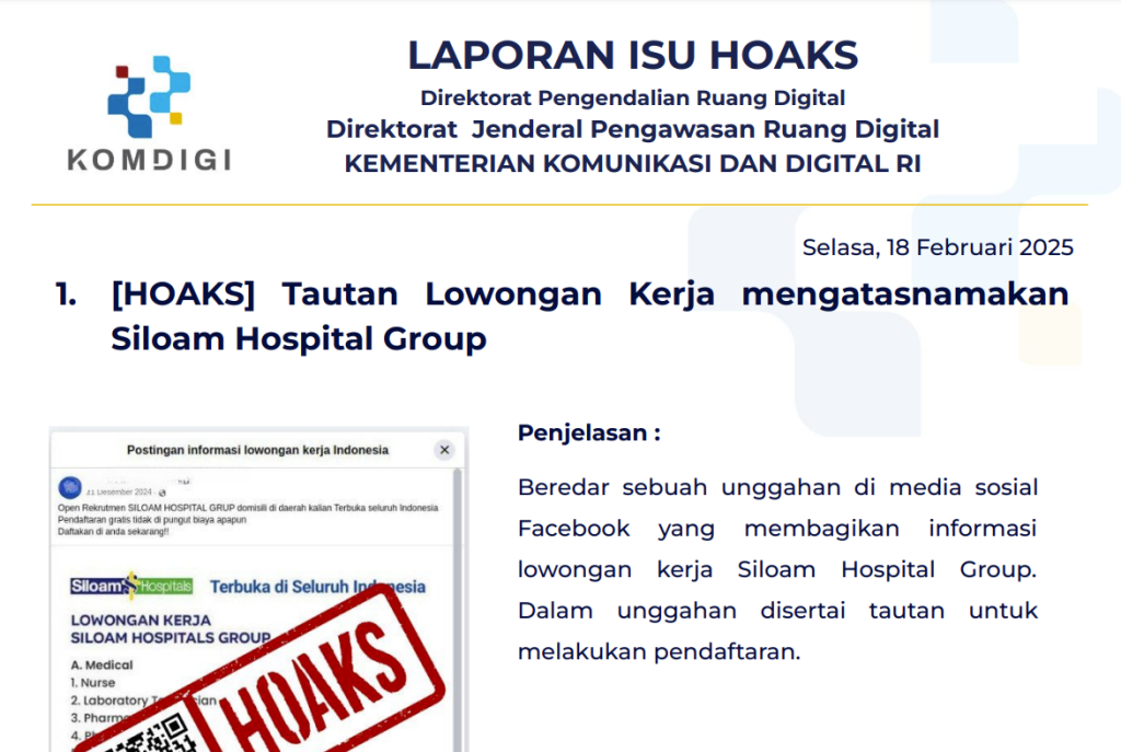 Isu Hoaks 18 februari 2025
