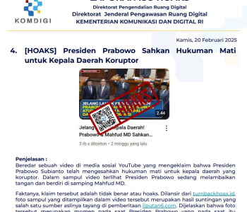 Isu Hoaks 20 februari 2025
