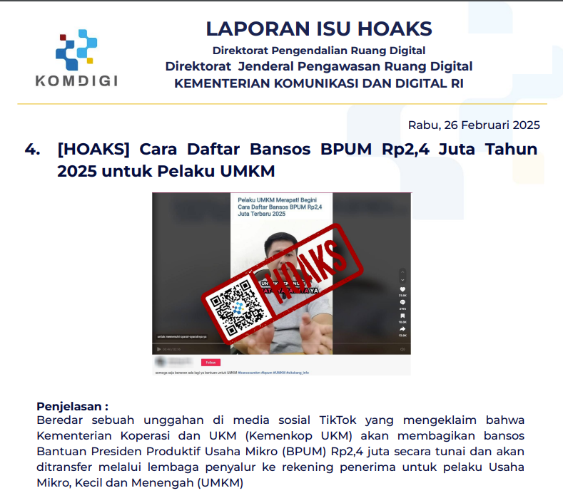 Isu Hoaks 26 februari 2025