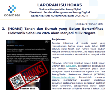 Isu Hoaks 9 februari 2025