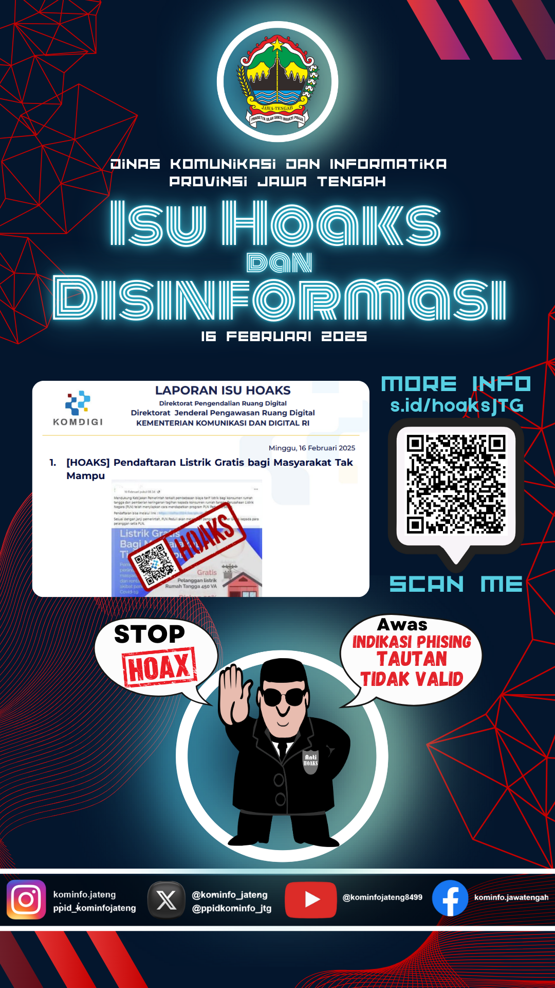 Isu Hoaks dan Disinformasi 16 Februari 2025 Grafis