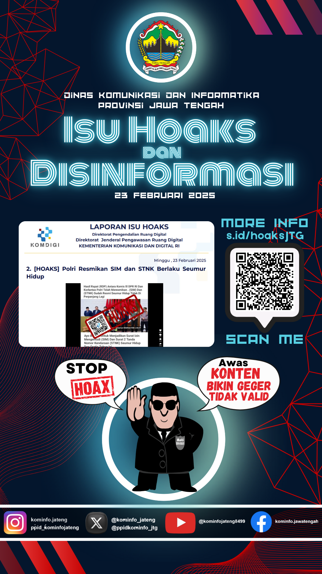 Isu Hoaks dan Disinformasi 23 Februari 2025 Grafis