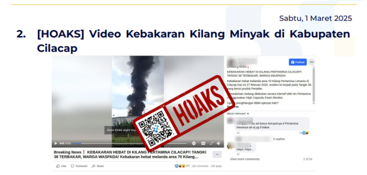 Isu Hoaks 1 Maret 2025