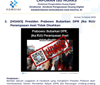 Isu Hoaks 14 Maret 2025