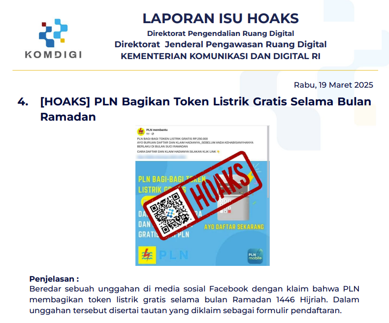 Isu Hoaks 19 Maret 2025