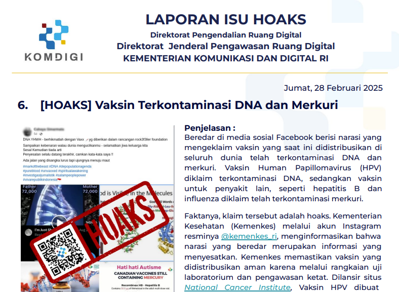 Isu Hoaks 28 februari 2025