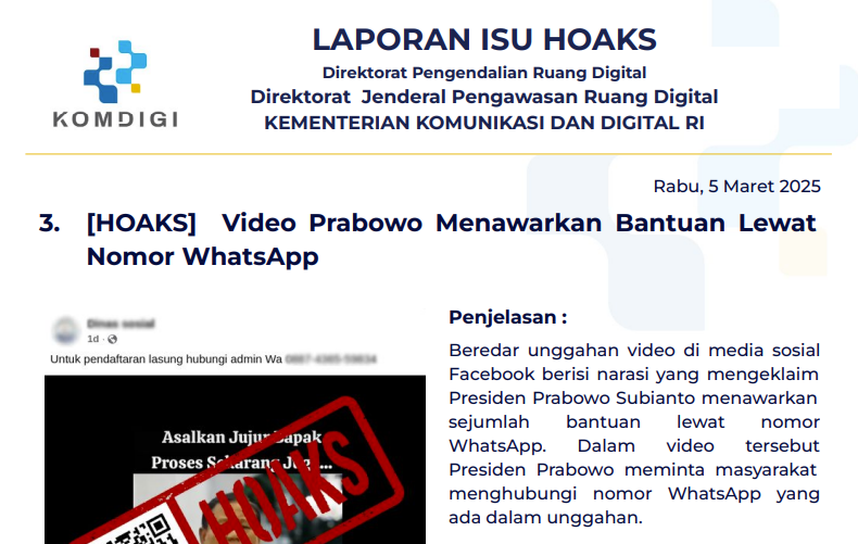 Isu Hoaks 5 Maret 2025